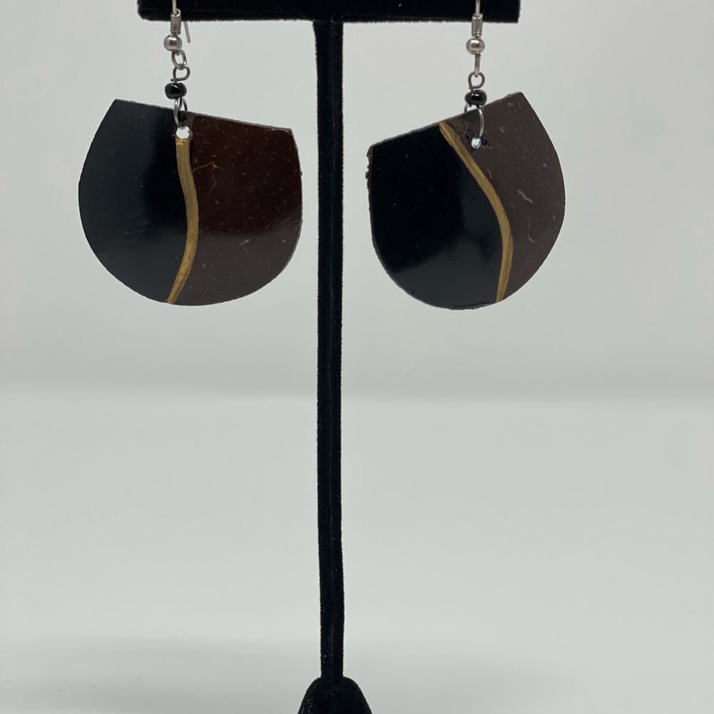 Ethnic Hand painted Coconut Shell Earrings